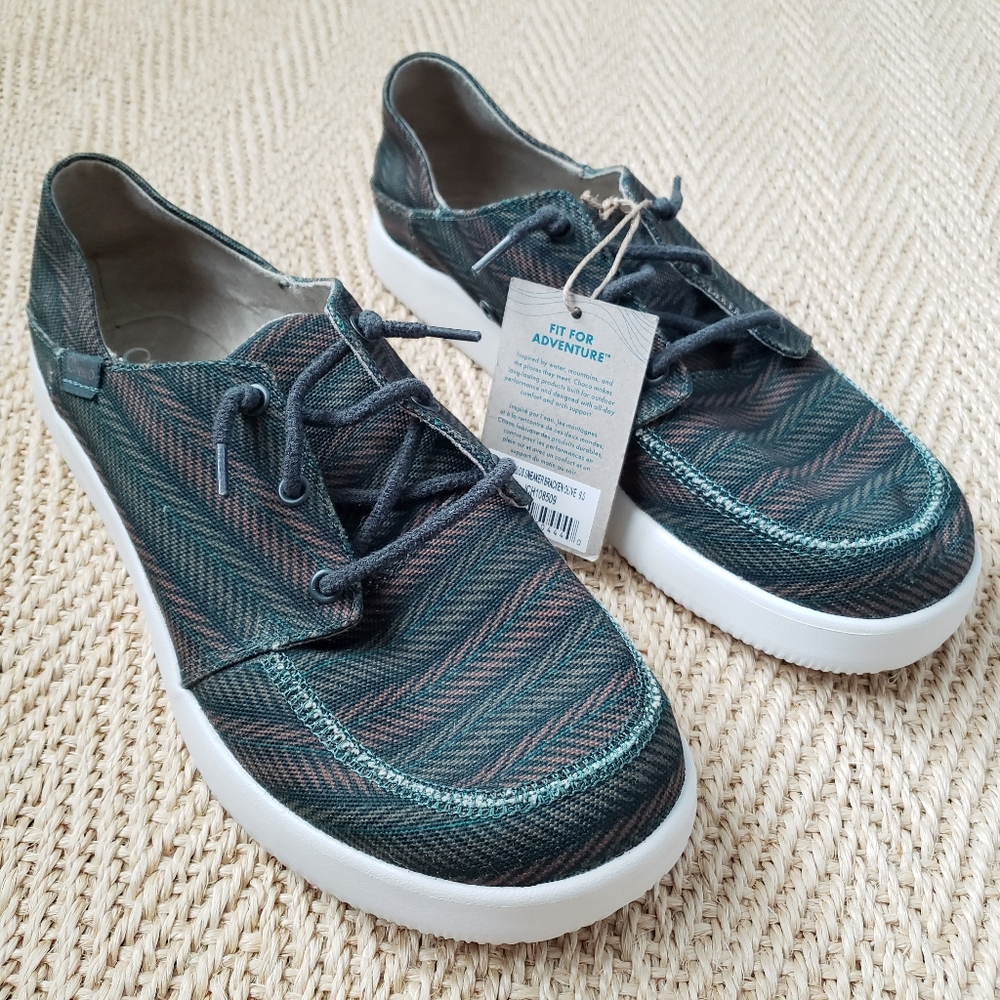 Chaco Men's Green and Brown Patterned Casual Sneakers